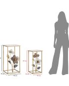 2 Tables en metal flower multicolores