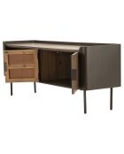 Meuble tv toronto gris/brun - 150x42x58 cm
