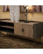 Meuble tv toronto gris/brun - 150x42x58 cm