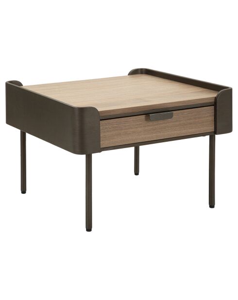 Mesita Toronto gris/marrón - 60x60x41 cm