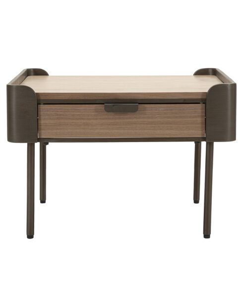 Mesita Toronto gris/marrón - 60x60x41 cm