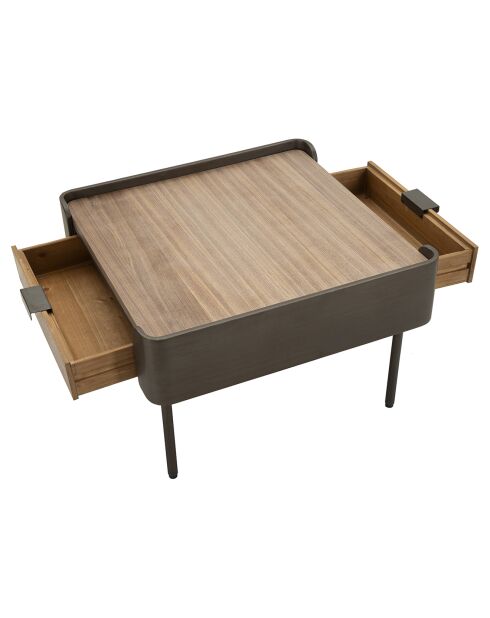 Table basse toronto gris/brun - 60x60x41 cm