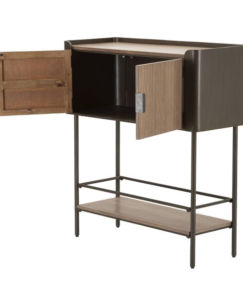 Console toronto gris/brun - 100x42x110 cm