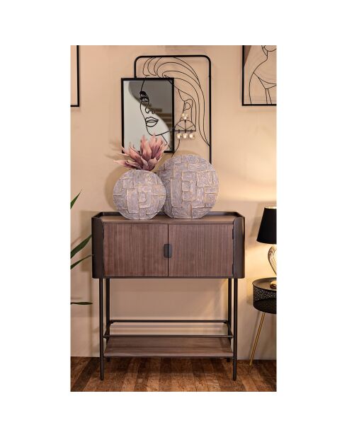 Console toronto gris/brun - 100x42x110 cm