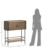 Console toronto gris/brun - 100x42x110 cm