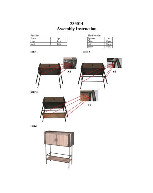 Consola Toronto gris/marrón - 100x42x110 cm