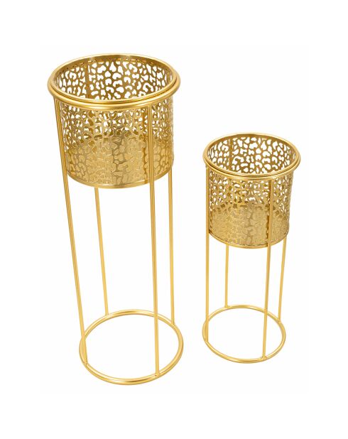 2 Porte-plantes nat dorés