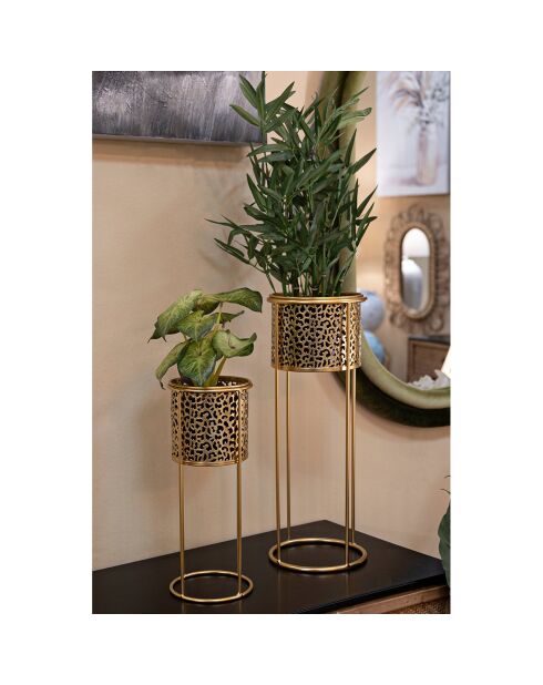 2 Porte-plantes nat dorés