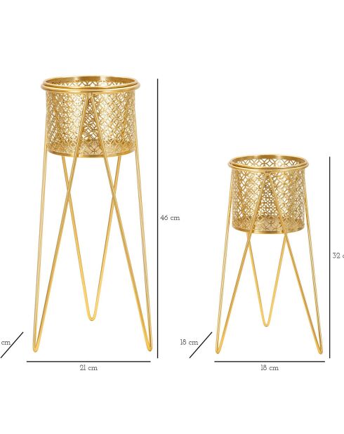 2 soportes para plantas de oro