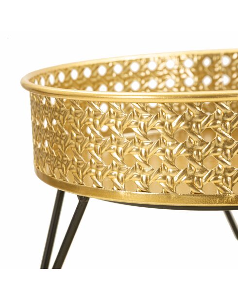 2 maceteros con forma de mandón negro/dorado