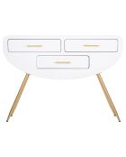 Console en bois venus blanc/doré - 110x40x80 cm