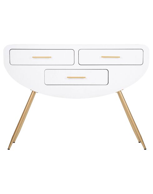 Console en bois venus blanc/doré - 110x40x80 cm