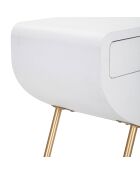 Console en bois venus blanc/doré - 110x40x80 cm