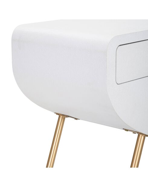 Console en bois venus blanc/doré - 110x40x80 cm