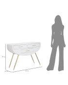 Console en bois venus blanc/doré - 110x40x80 cm