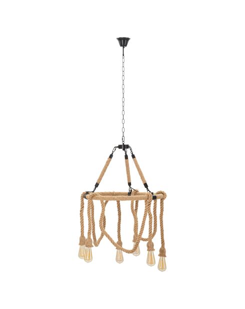 Lampadario Circle Rope marrone/nero - Ø 64x90 cm