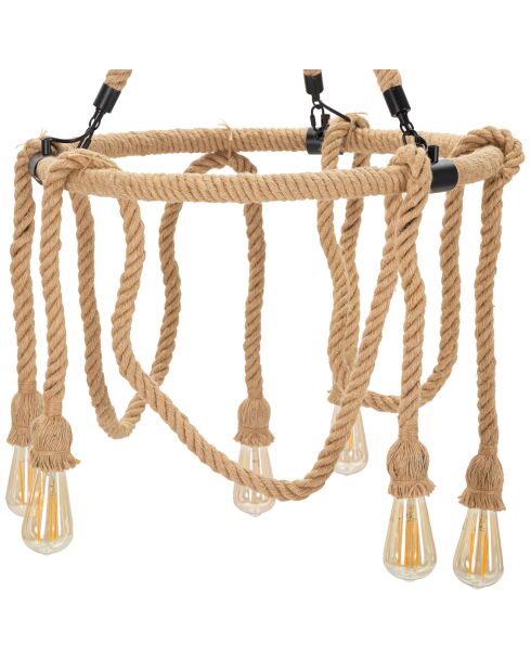 Lampadario Circle Rope marrone/nero - Ø 64x90 cm