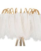 Lampadaire plume doré/blanc - Ø 46x147 cm
