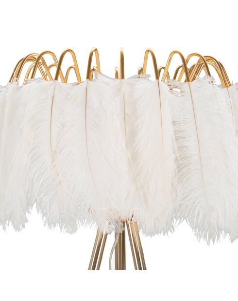 Lampadaire plume doré/blanc - Ø 46x147 cm