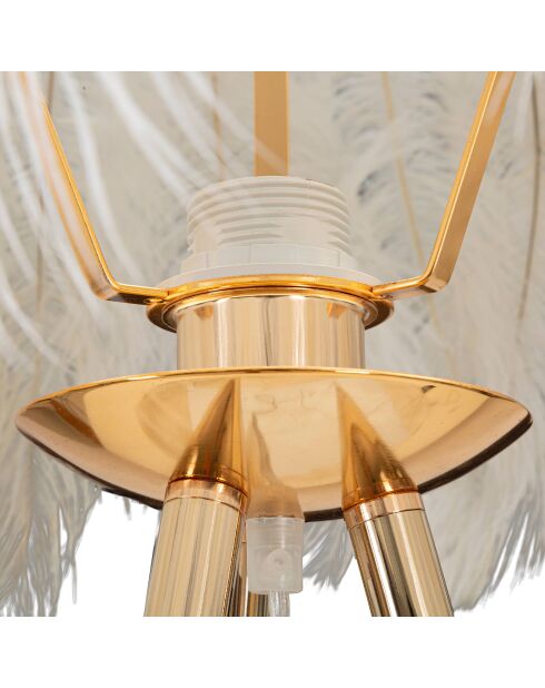 Lampadaire plume doré/blanc - Ø 46x147 cm