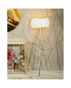 Lampadaire plume doré/blanc - Ø 46x147 cm