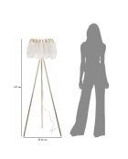 Lampadaire plume doré/blanc - Ø 46x147 cm