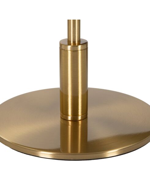 Goud/witte tafellamp met verenbal - Ø 30x50 cm