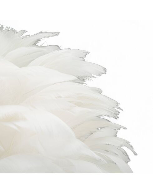 Goud/witte tafellamp met verenbal - Ø 30x50 cm