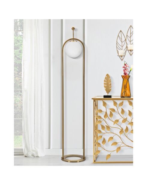 Lampadaire glamy arc  doré/blanc - Ø 28x168 cm