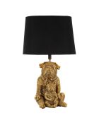 Lampe de table chien doré/noir - Ø 26x43.8 cm