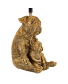Lampe de table chien doré/noir - Ø 26x43.8 cm