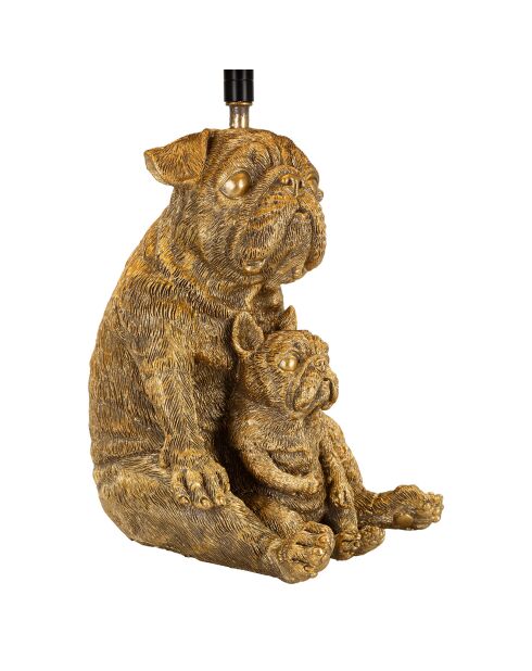 Lampe de table chien doré/noir - Ø 26x43.8 cm