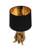 Lampe de table chien doré/noir - Ø 26x43.8 cm