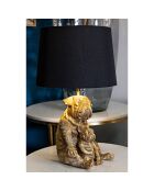 Lampe de table chien doré/noir - Ø 26x43.8 cm