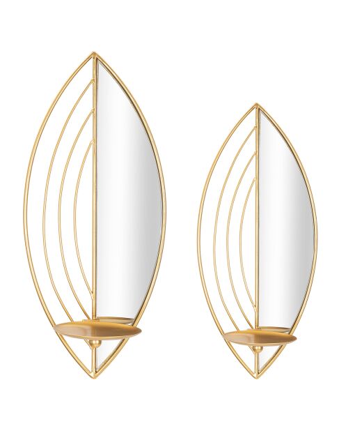 2 Wandkerzenhalter aus Blattgold