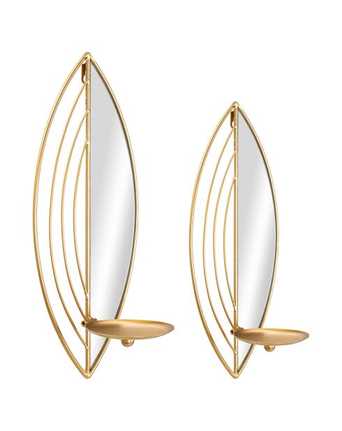 2 Wandkerzenhalter aus Blattgold