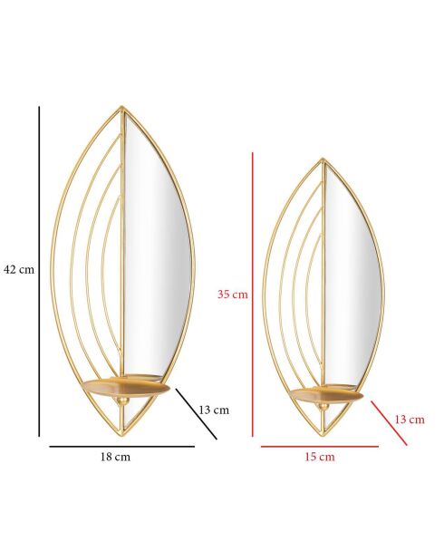 2 Wandkerzenhalter aus Blattgold
