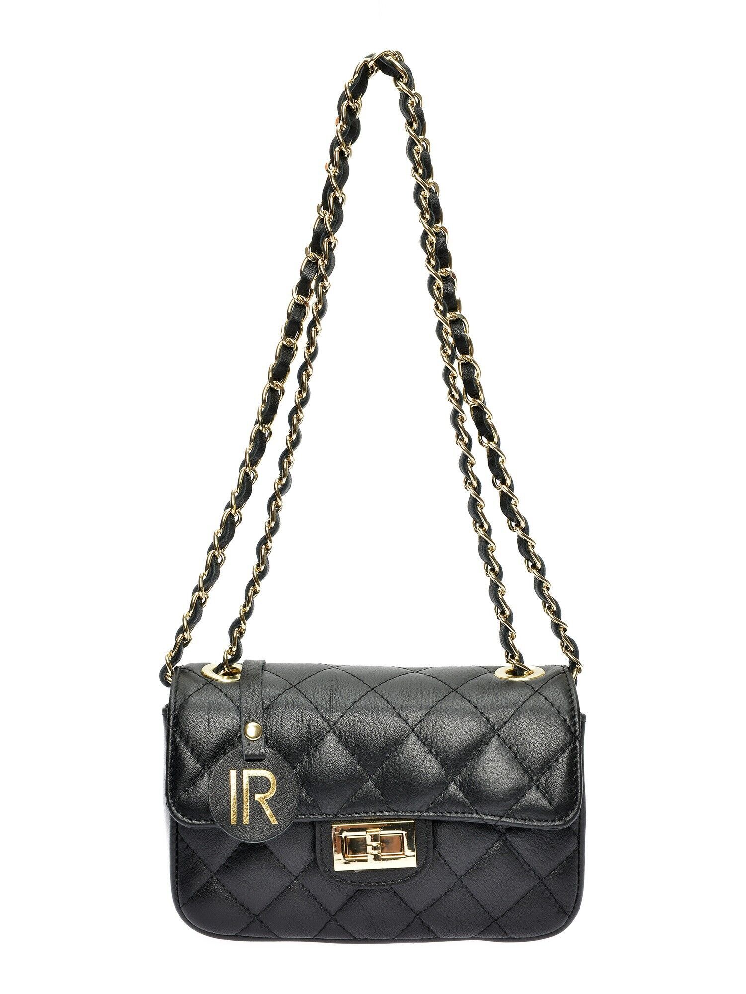 Sac bandouliere en Cuir Isabella Rhea noir 20x13x6.5 cm Vente privee Isabella Rhea BazarChic