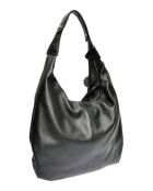 Sac hobo en Cuir Isabella Rhea noir - 33x43.5x12 cm