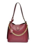 Sac porté épaule en Cuir Isabella Rhea bordeaux - 20.5x20x12.5 cm