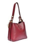 Sac porté épaule en Cuir Isabella Rhea bordeaux - 20.5x20x12.5 cm