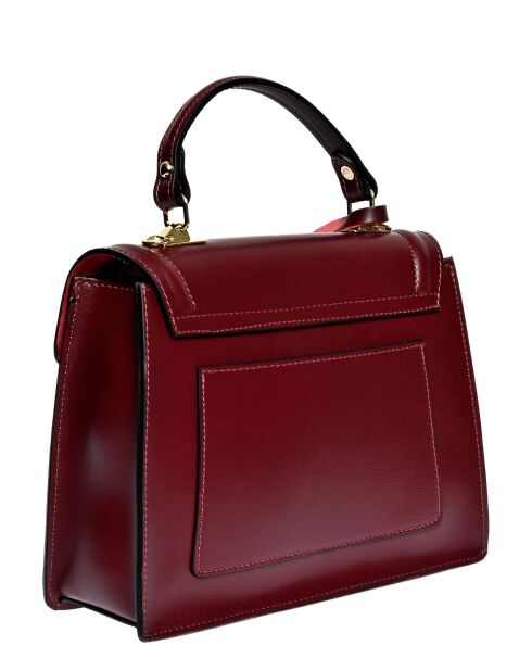 Borsa a mano Luisa Vannini in pelle color vinaccia - 21x26x8 cm