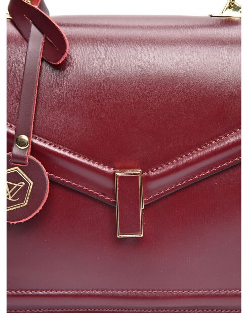Borsa a mano Luisa Vannini in pelle color vinaccia - 21x26x8 cm