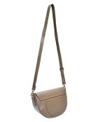 Sac bandoulière en Cuir Luisa Vannini taupe - 14x23x9 cm