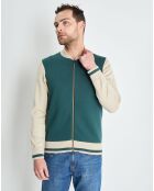 Gilet bimatière Pschool sapin/beige