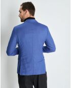 Veste de costume extraslim 100% Laine Blu bleu royal