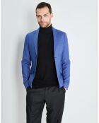 Veste de costume extraslim 100% Laine Blu bleu royal