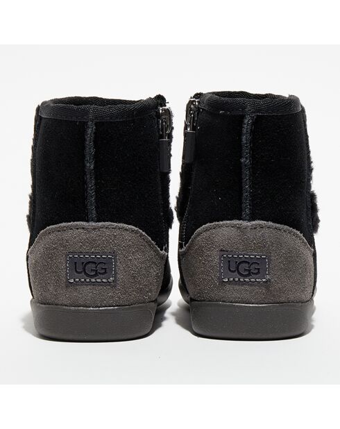 Boots en Velours de Cuir fourrés Koala noires