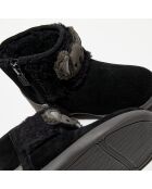 Boots en Velours de Cuir fourrés Koala noires