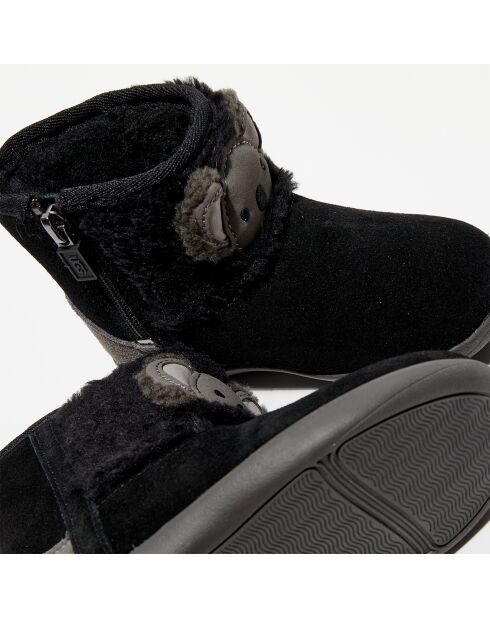 Boots en Velours de Cuir fourrés Koala noires